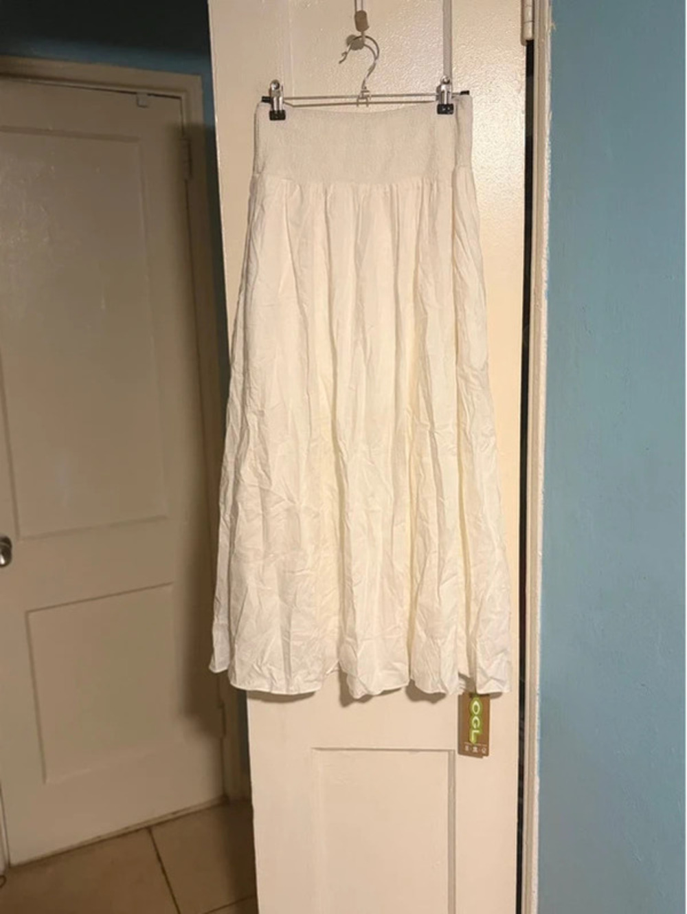 OGL Linen Blend White Maxi Skirt NWT XS